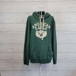 American Eagle Outfitters Green Hoodie for Men Fleece Lined Size L